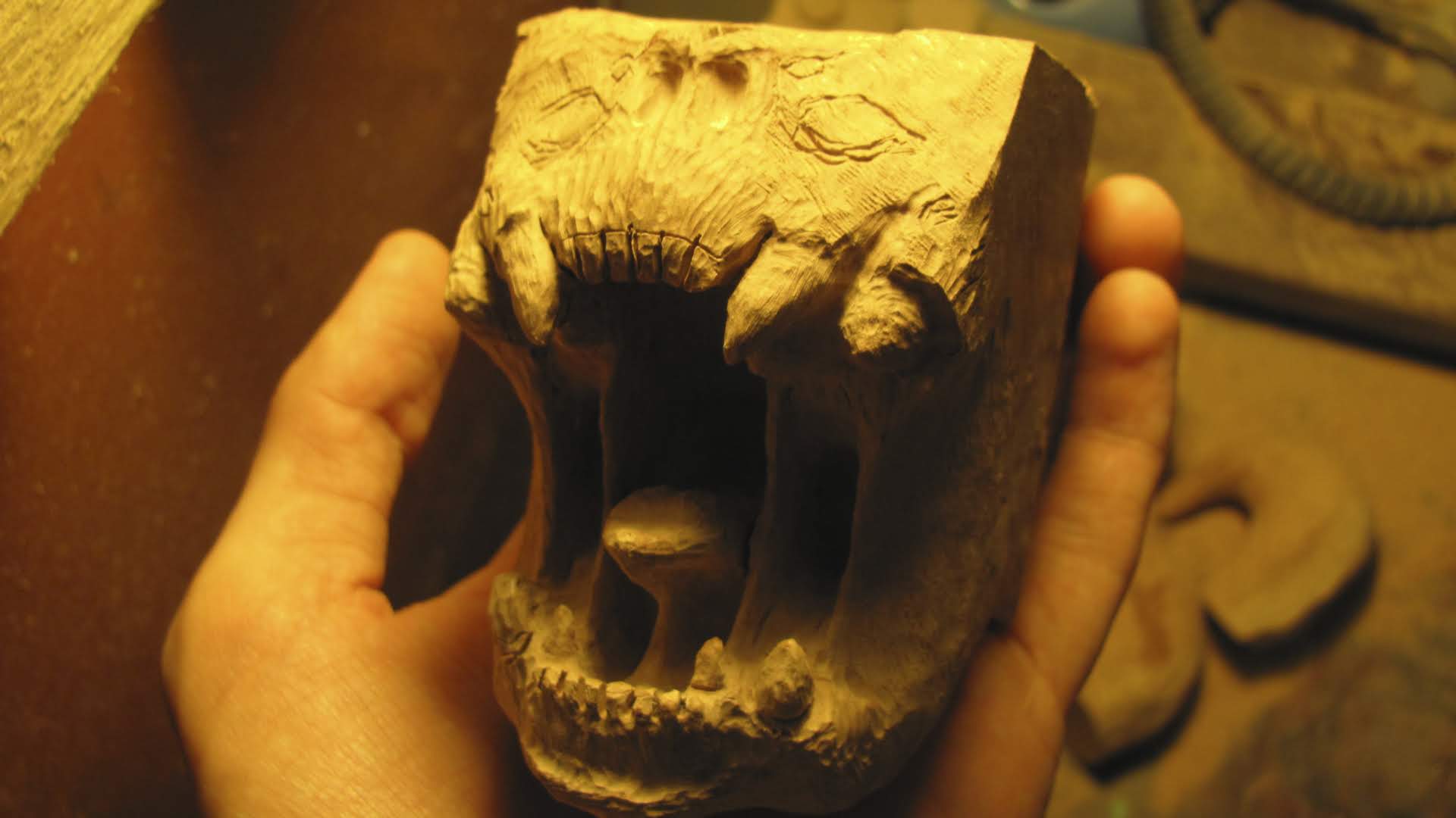 Balrog -wood carving - work in progress