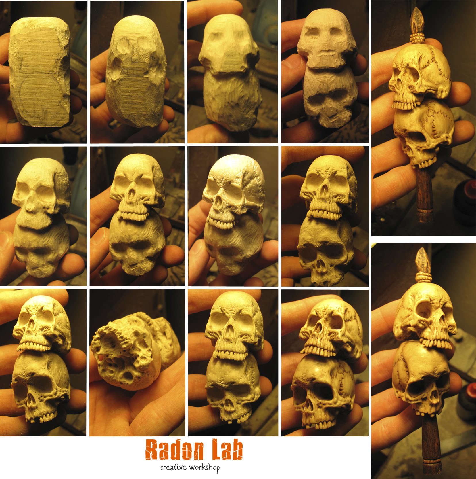 Skull - wood carving - work in progress