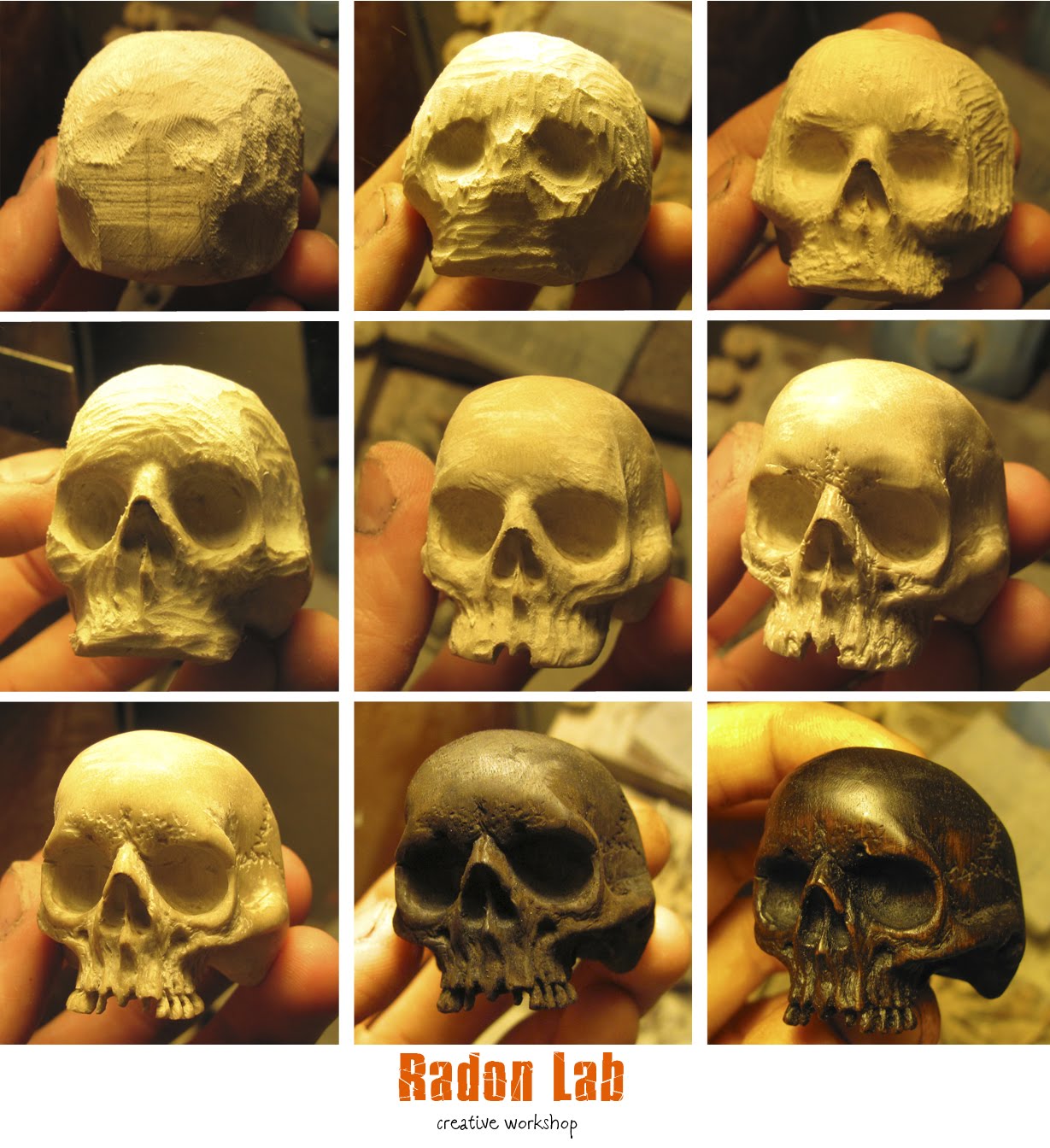 Skull - wood carving - work in progress