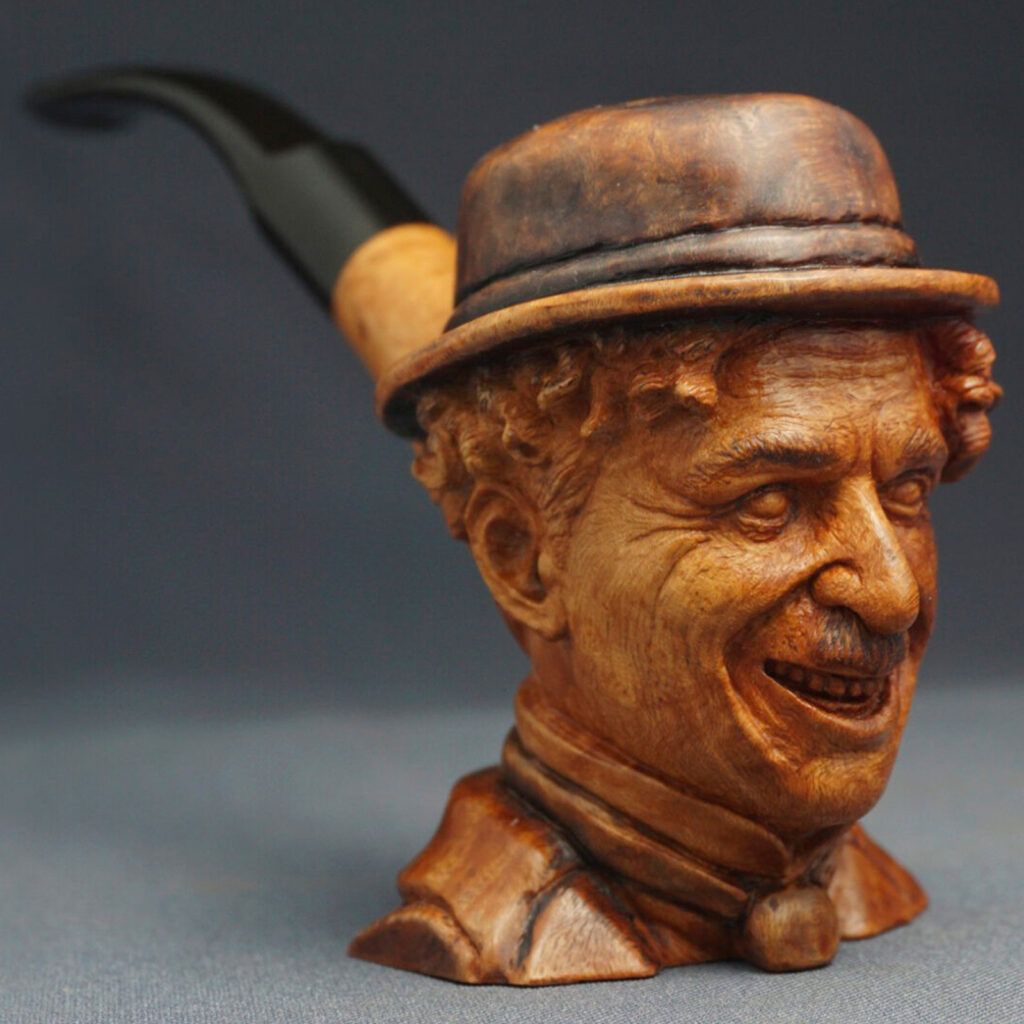 Charlie Chaplin Smoking Pipe