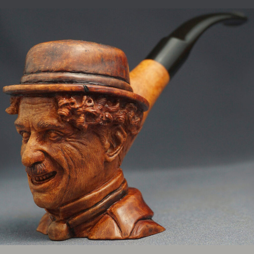 Charlie Chaplin Smoking Pipe