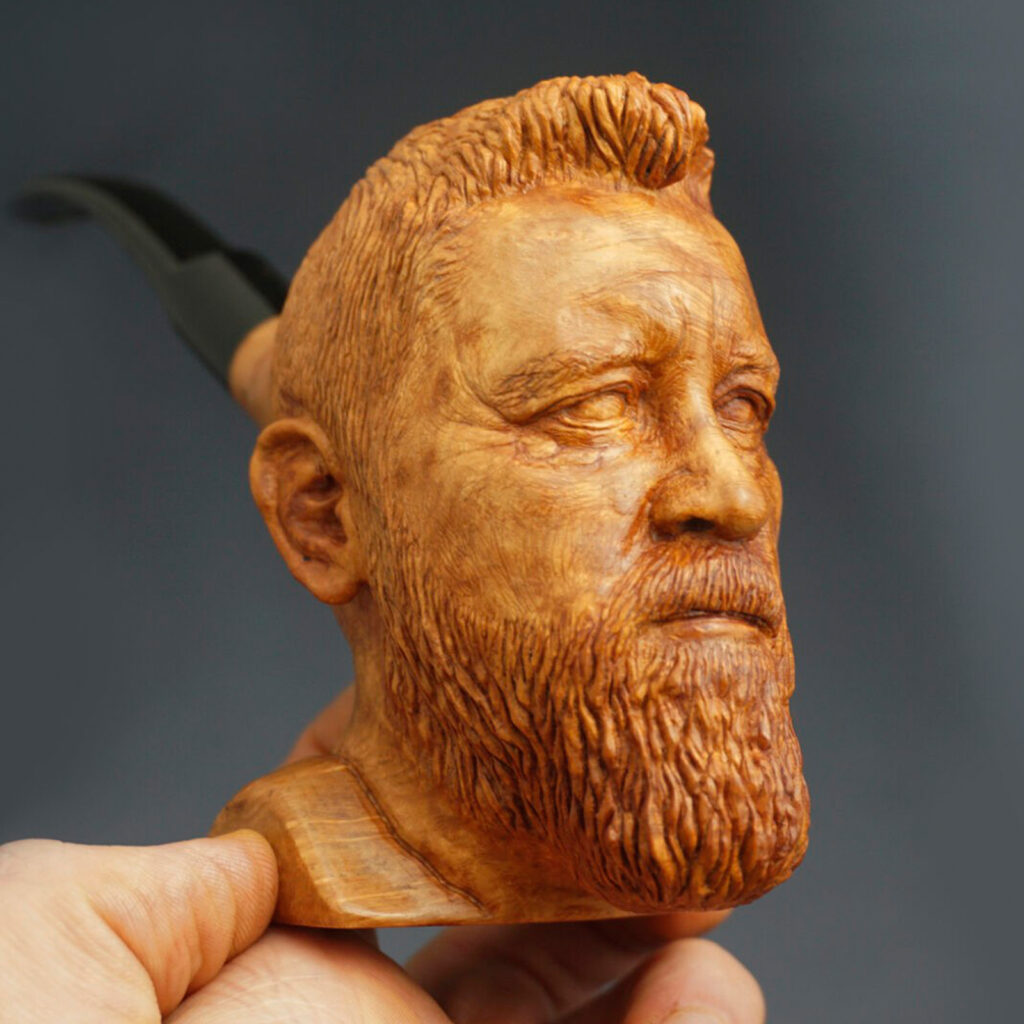 Man Bust Smoking Pipe