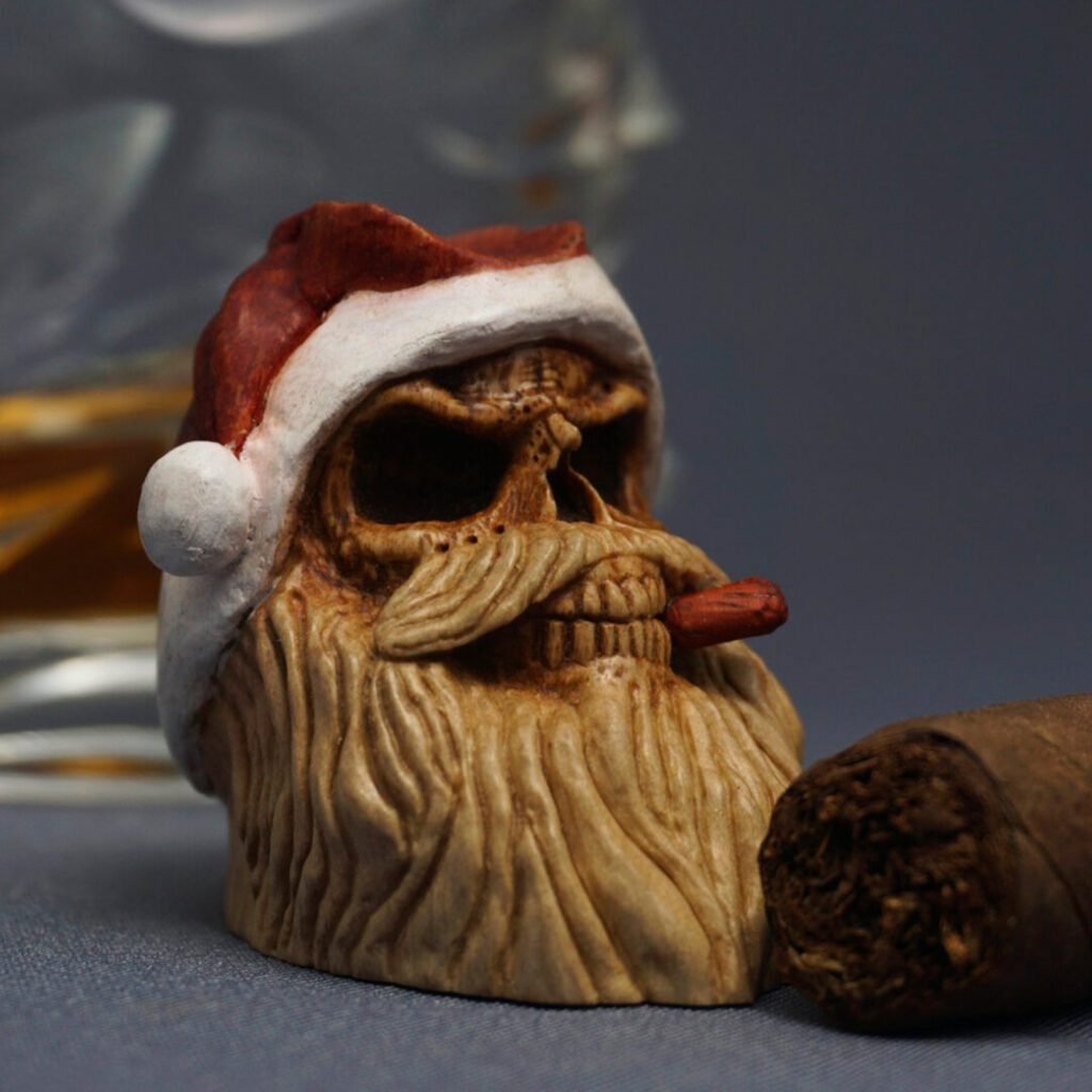 Santa Skull Cigar Holder