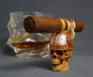 Viking skull cigar rest