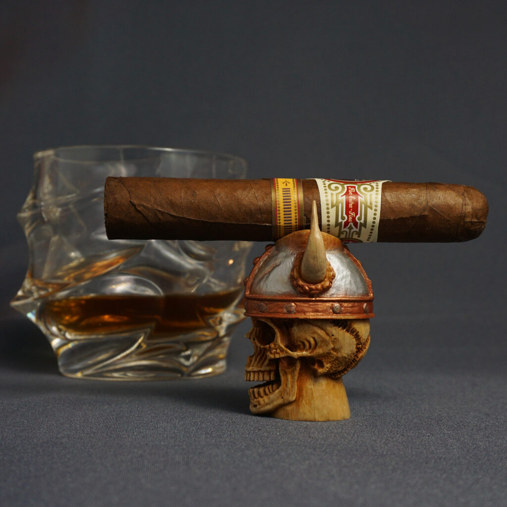 Viking skull cigar rest