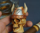 Viking skull cigar rest