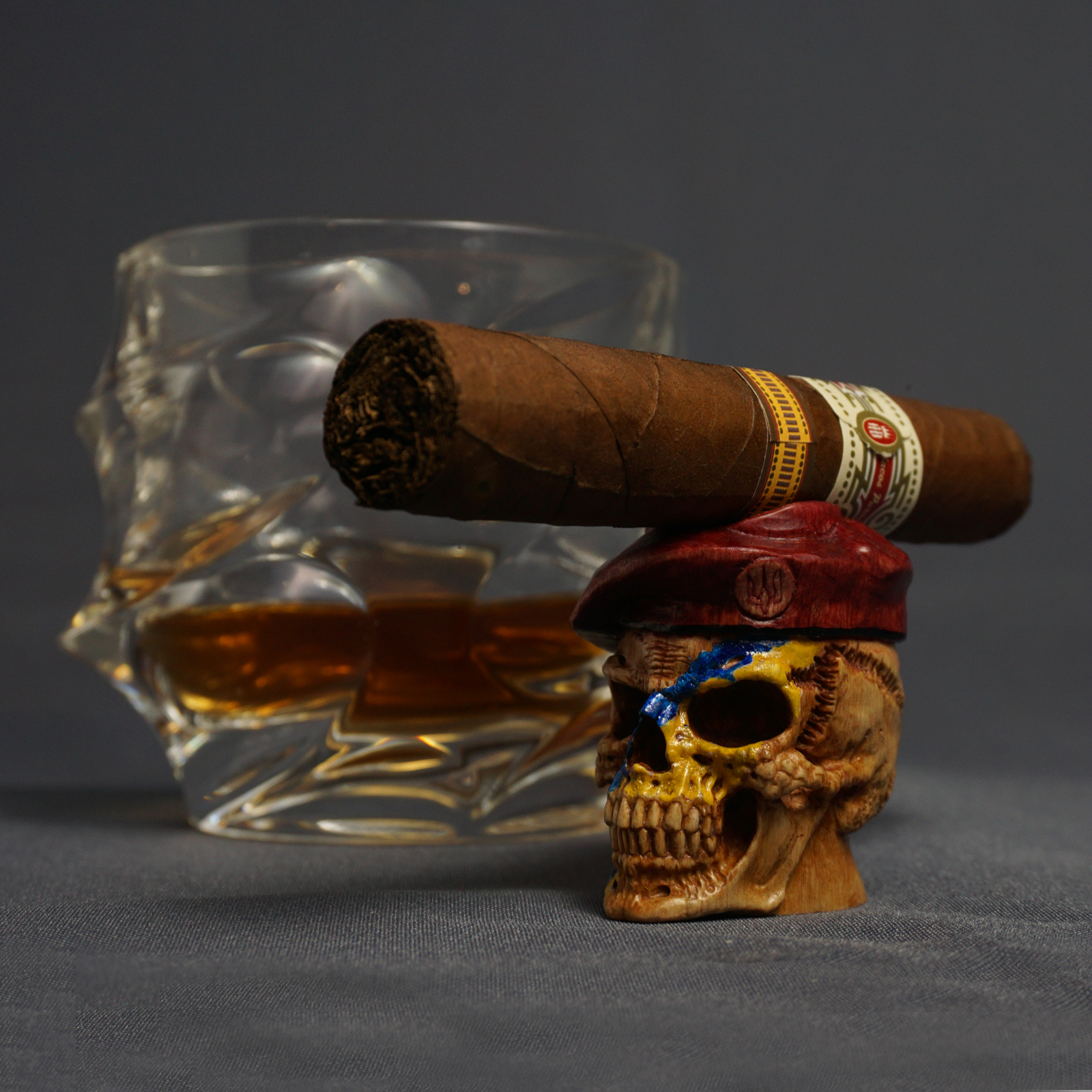 Warrior Skull Cigar Stand