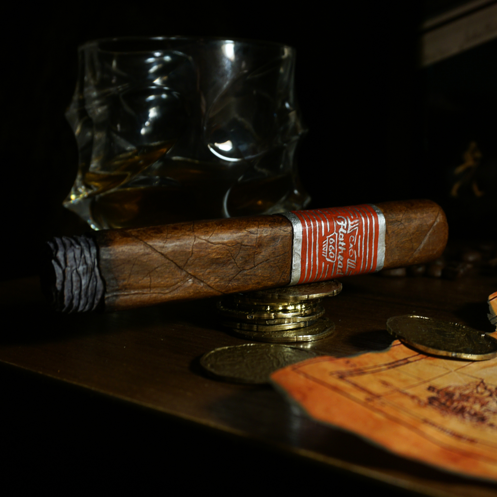 Wooden cigar. Hand carved