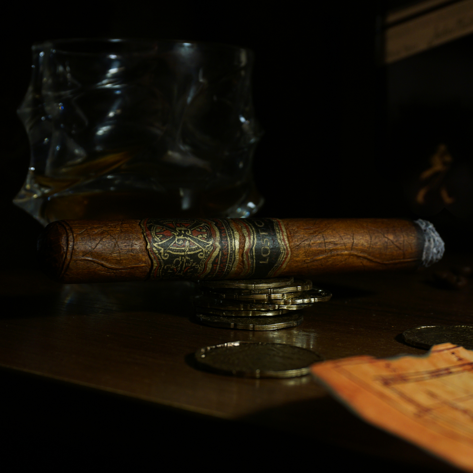 Wooden cigar. Hand carved