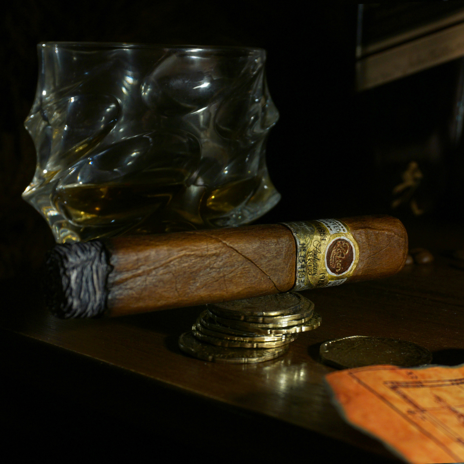 Wooden cigar. Hand carved