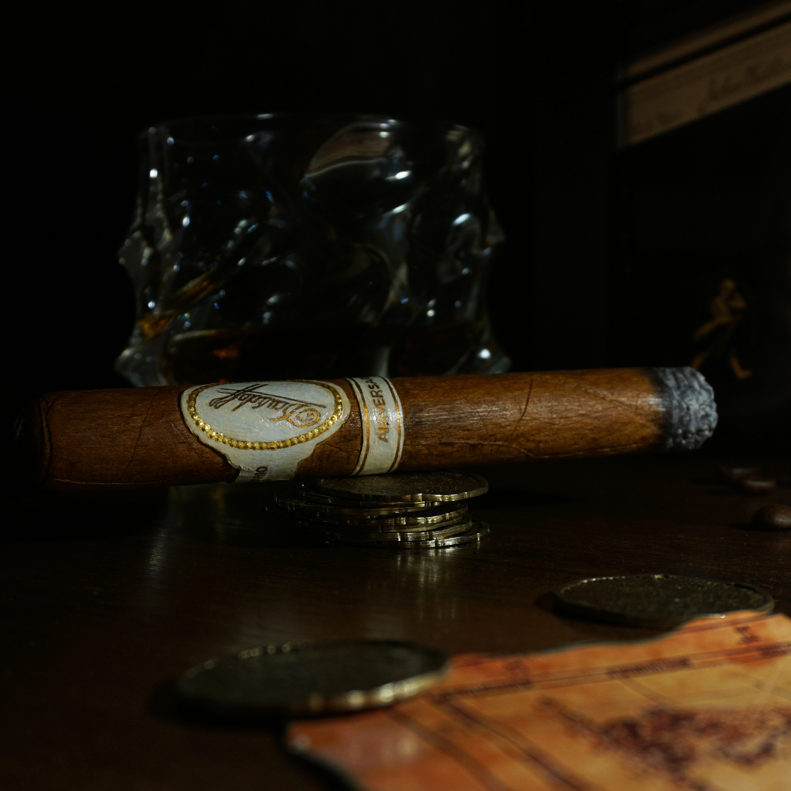 Wooden cigar. Hand carved