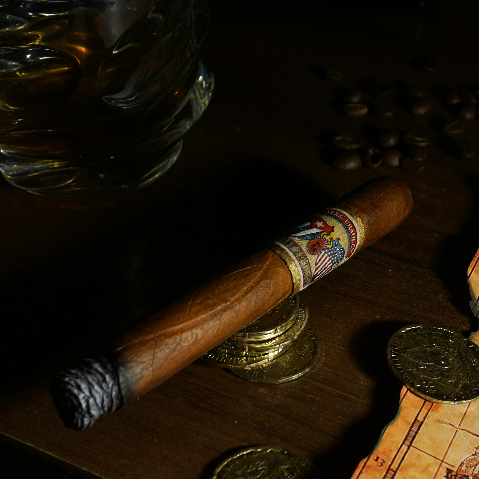 Wooden cigar. Alec Bradley Post Embargo. Hand carved