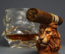 Lion cigar stand