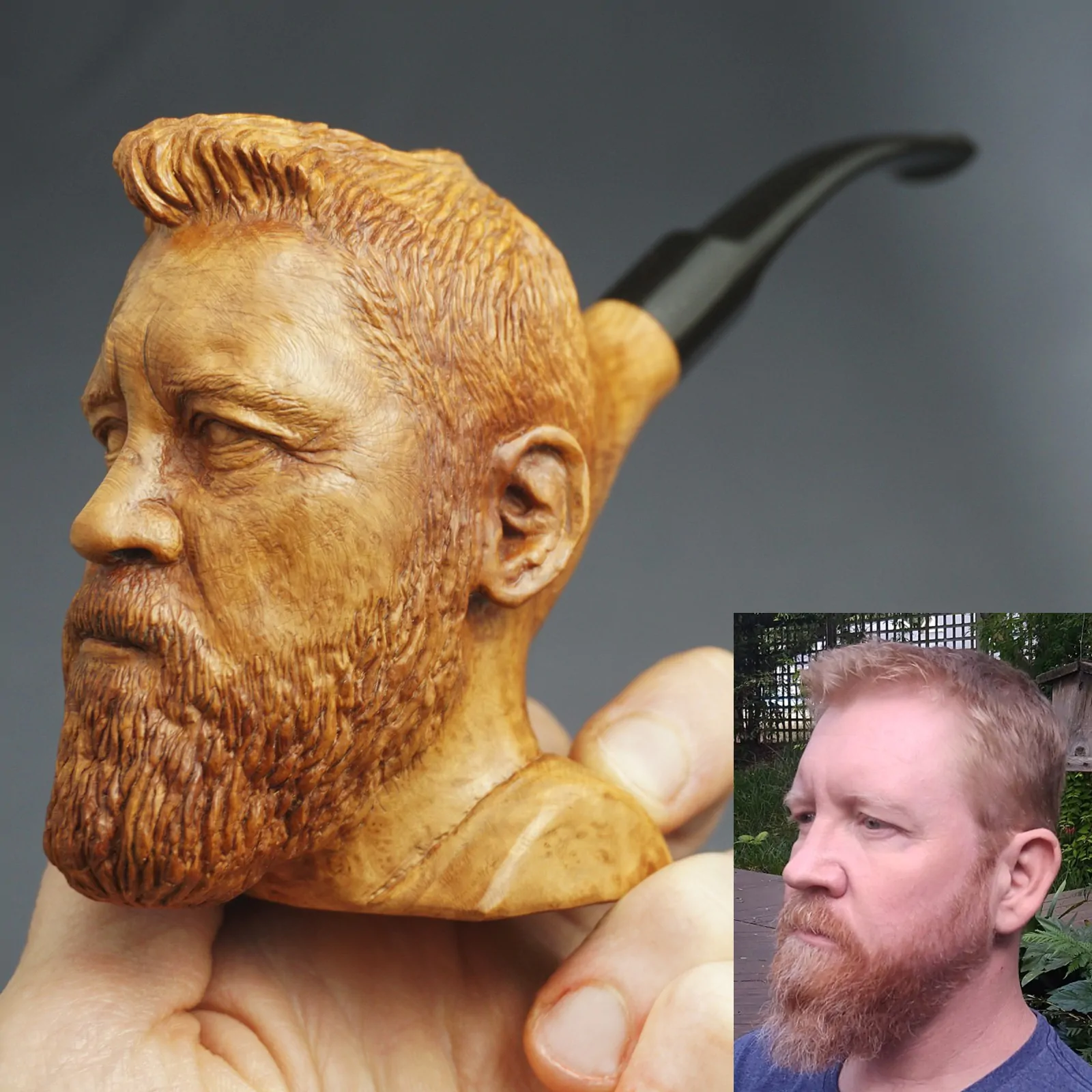 Man Bust Smoking Pipe