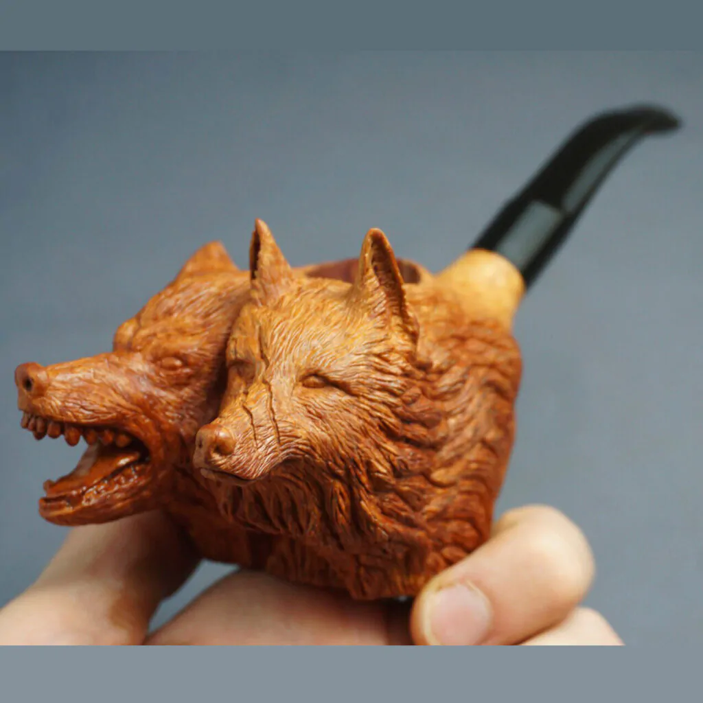 Good/Evil Wolf pipe
