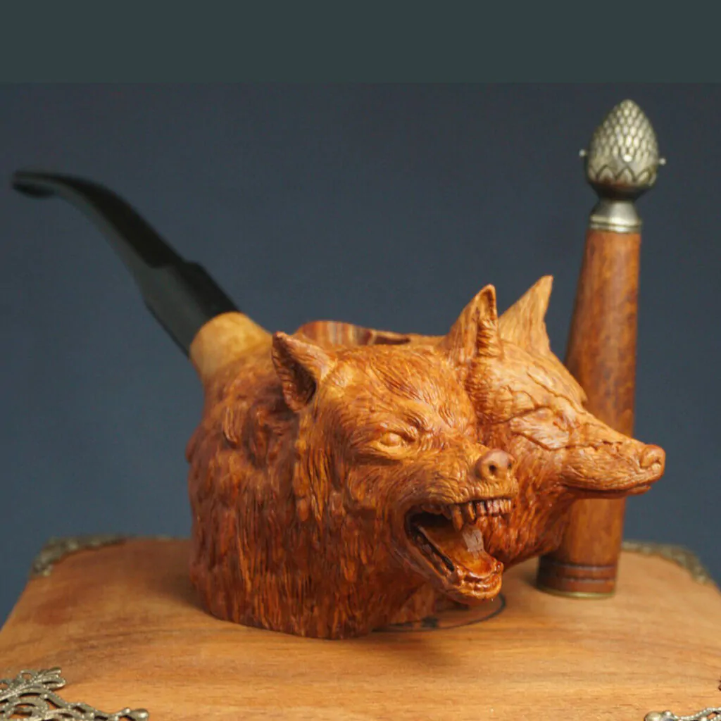 Good/Evil Wolf pipe
