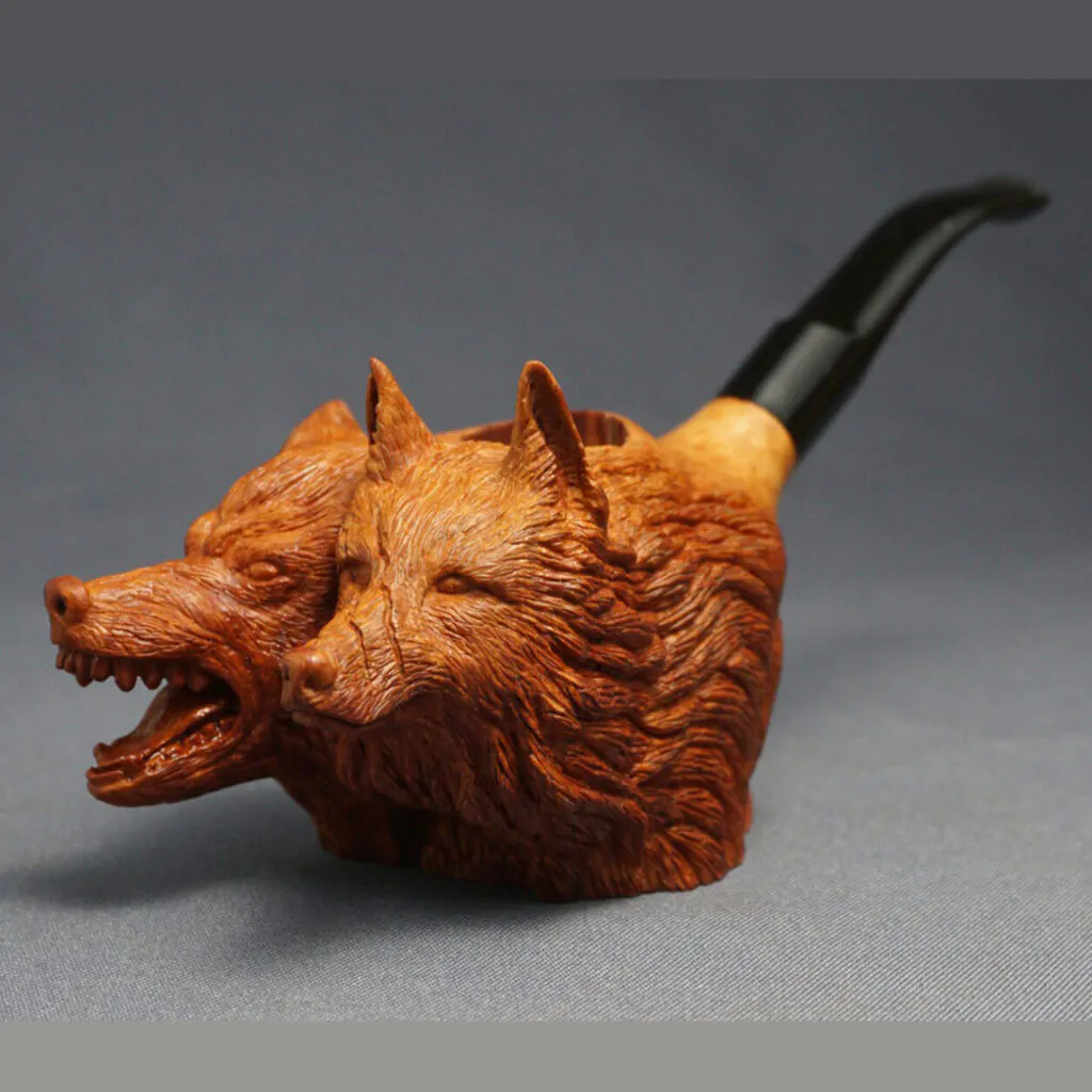 Good/Evil Wolf pipe