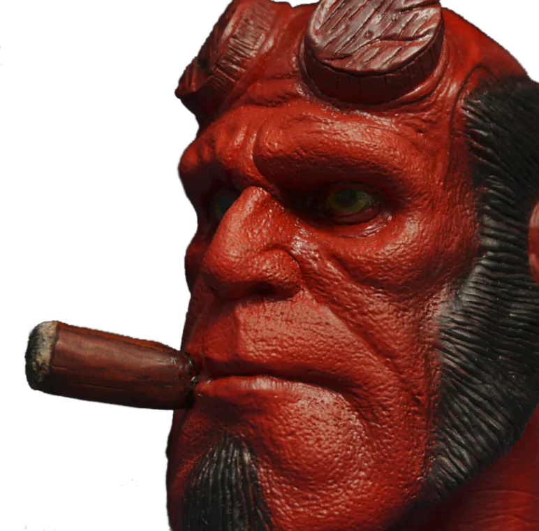 Hellboy wooden head