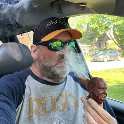 Winston Churchill wooden pipe smoking