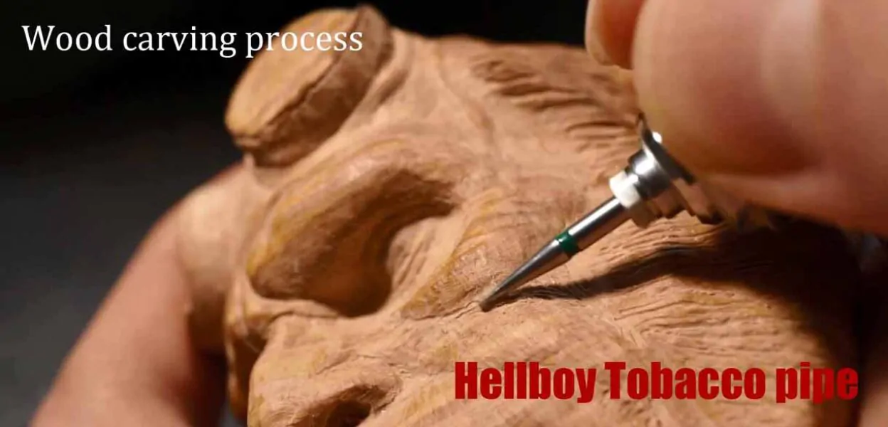 Hellboy wood carving