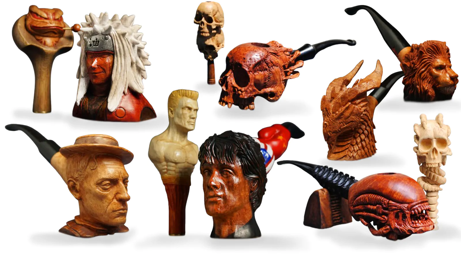 hand carved pipes