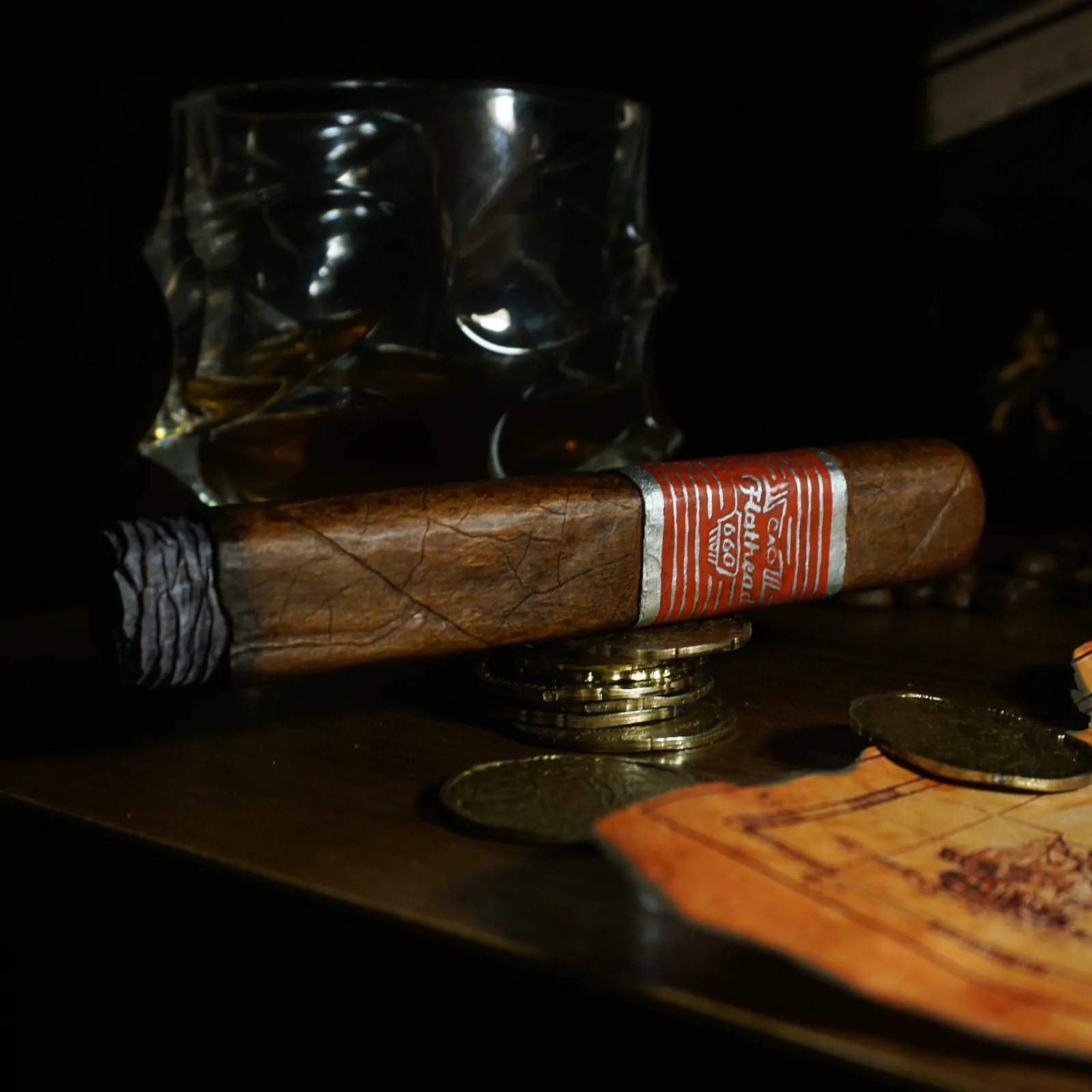 Wooden cigar. Hand carved