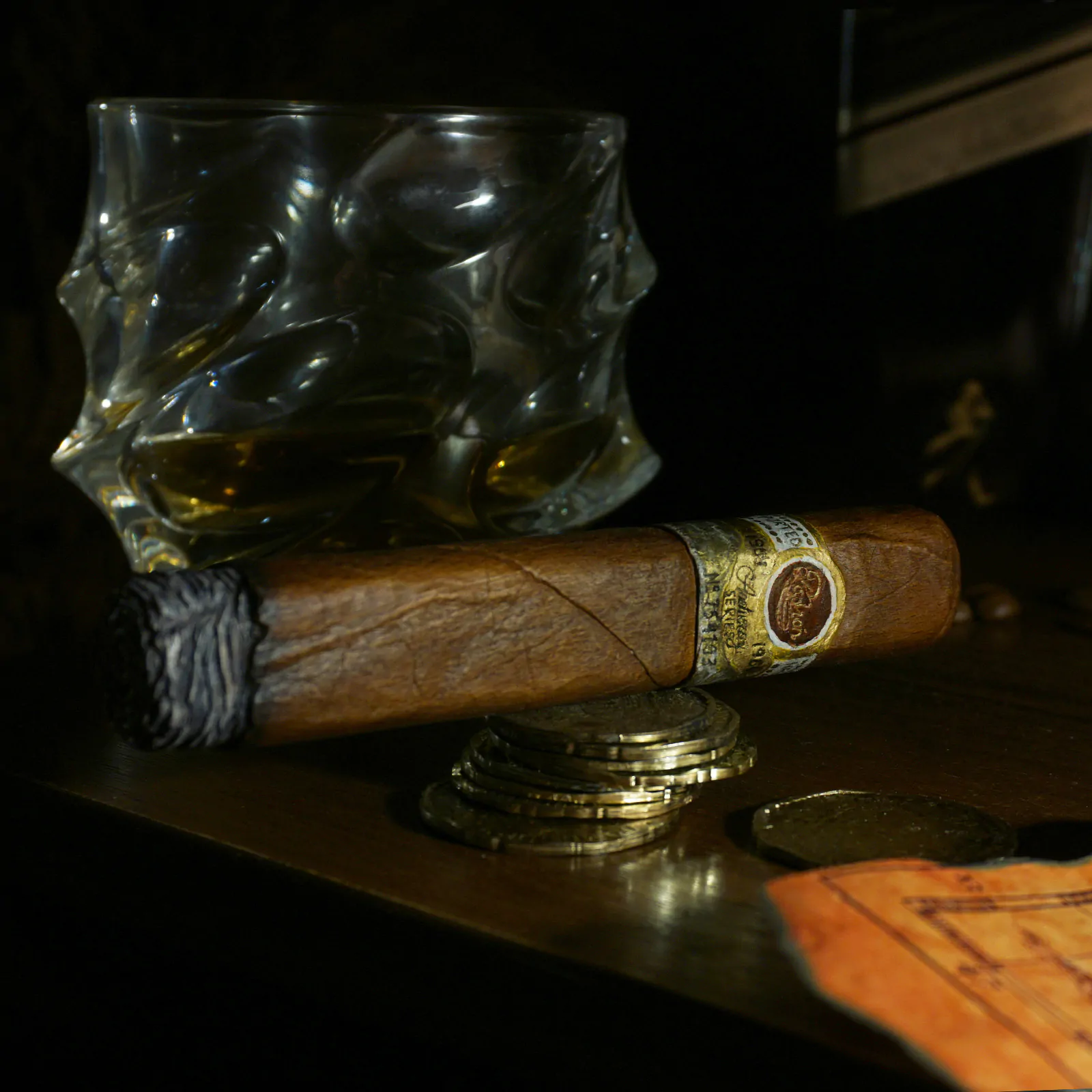 Wooden cigar. Hand carved